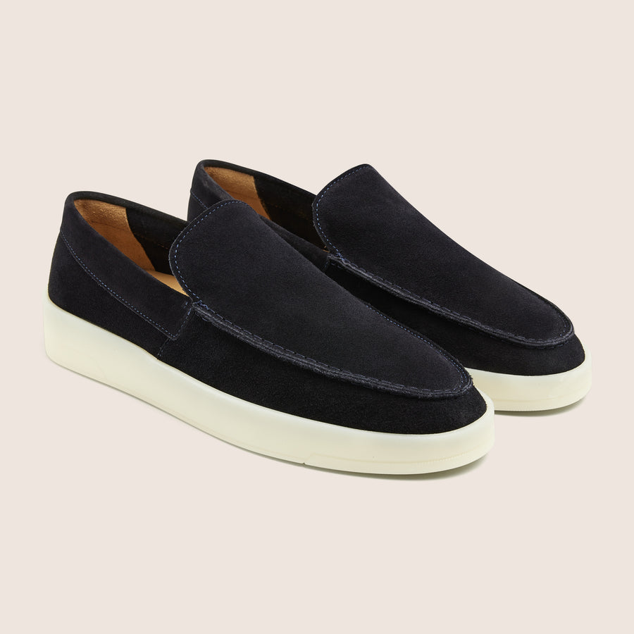 Suède Loafers Marineblauw