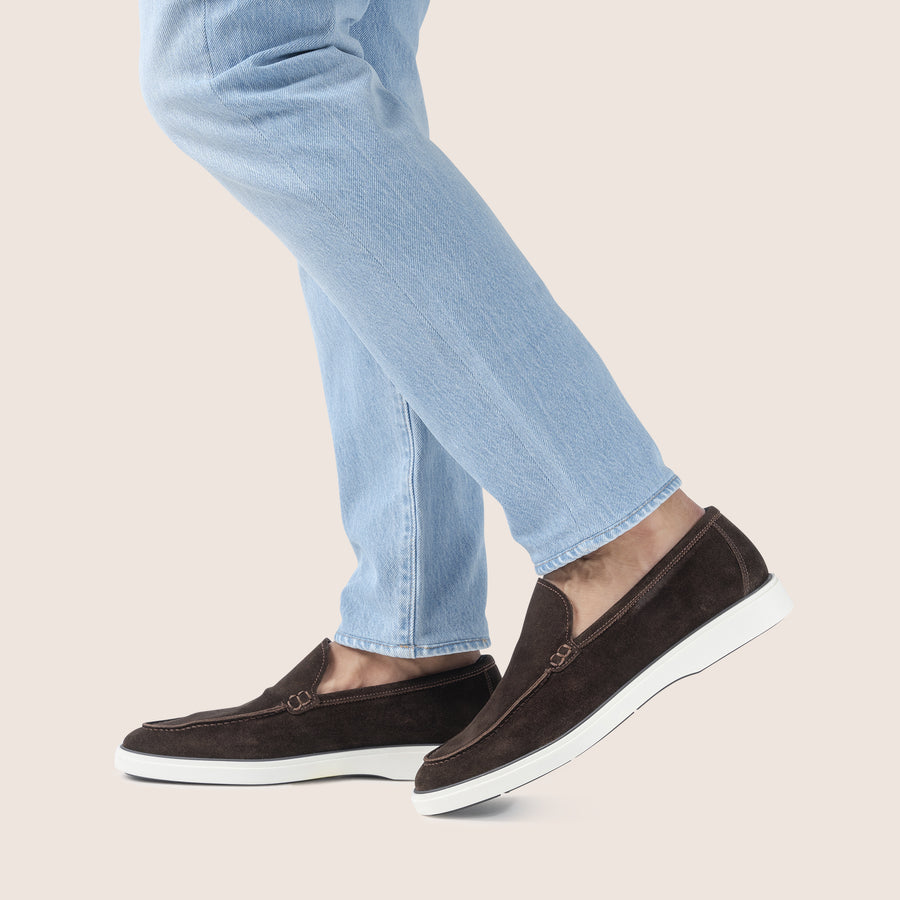 Slip-On Suede Loafers Pure Chocolate