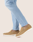 Slip-On Suede Loafers Beige