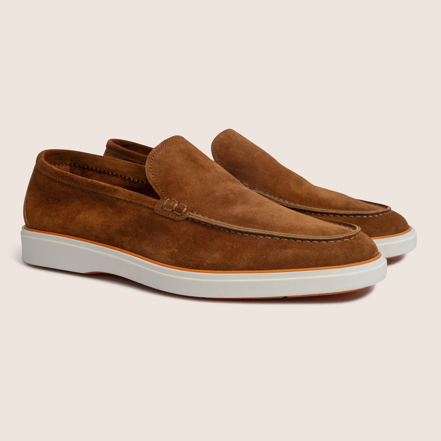 Slip-On Suede Loafers Cognac Bruin