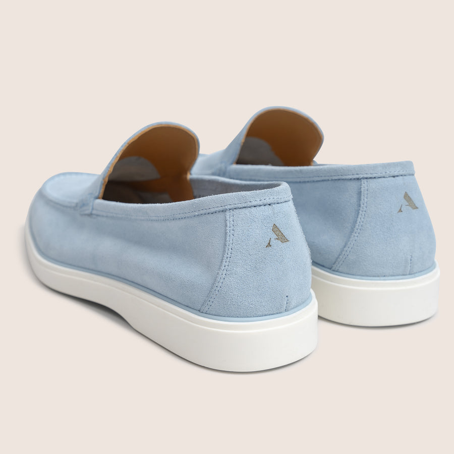 Slip-On Suede Loafers Sky Blauw