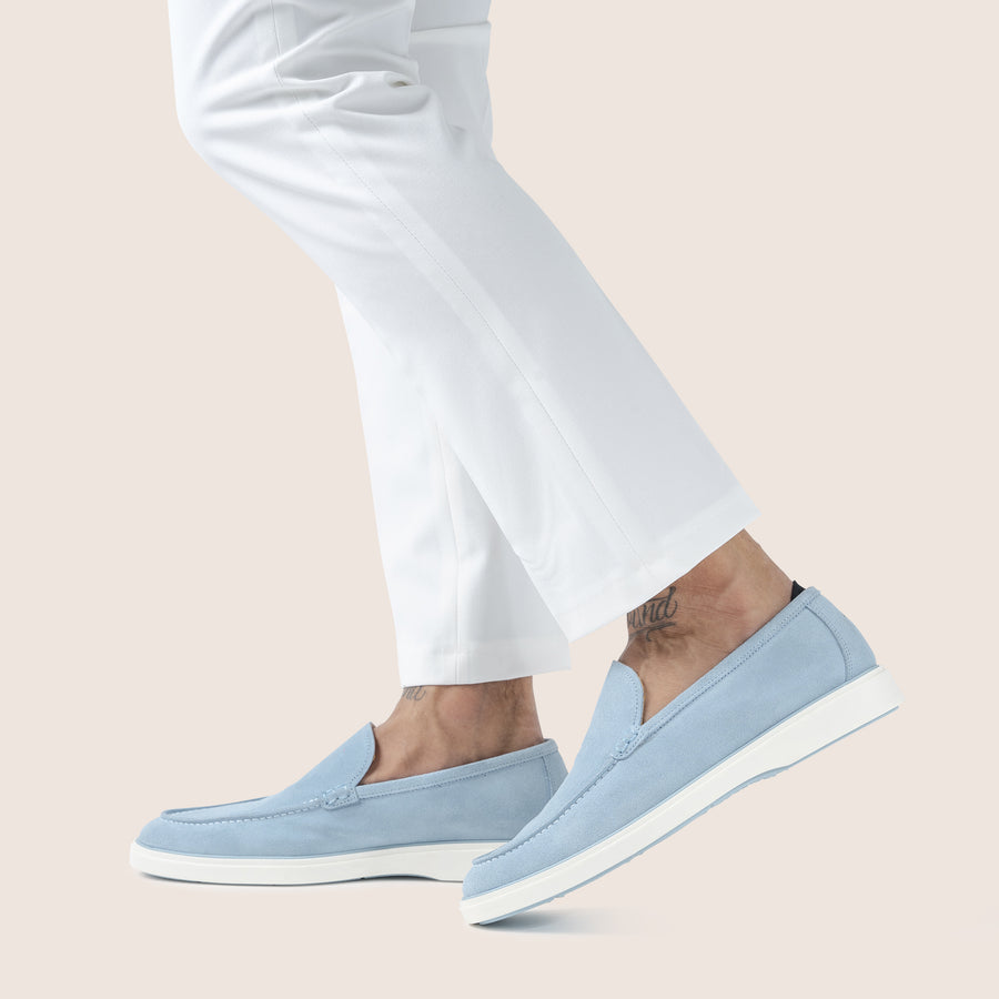 Slip-On Suede Loafers Sky Blauw