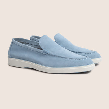 Slip-On Suede Loafers Sky Blauw