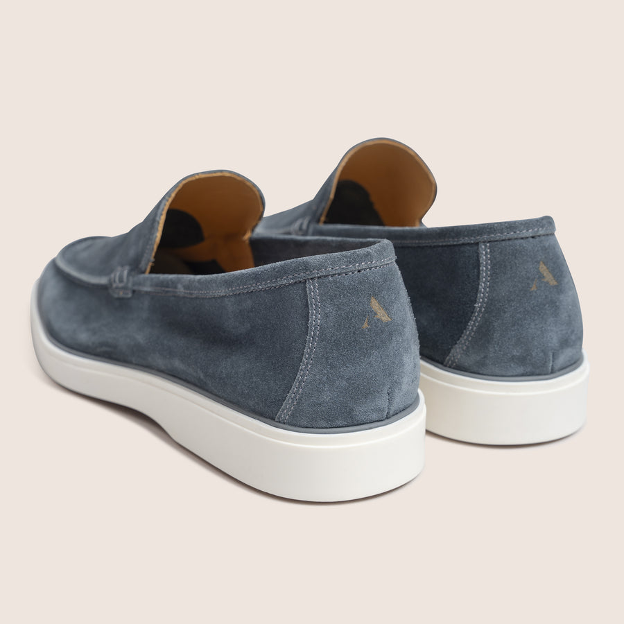 Slip-On Suede Loafers Staalblauw