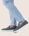 Slip-On Suede Loafers Staalblauw