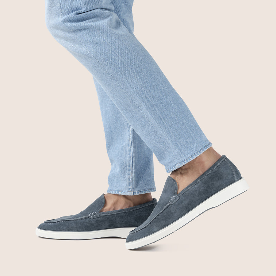 Slip-On Suede Loafers Staalblauw