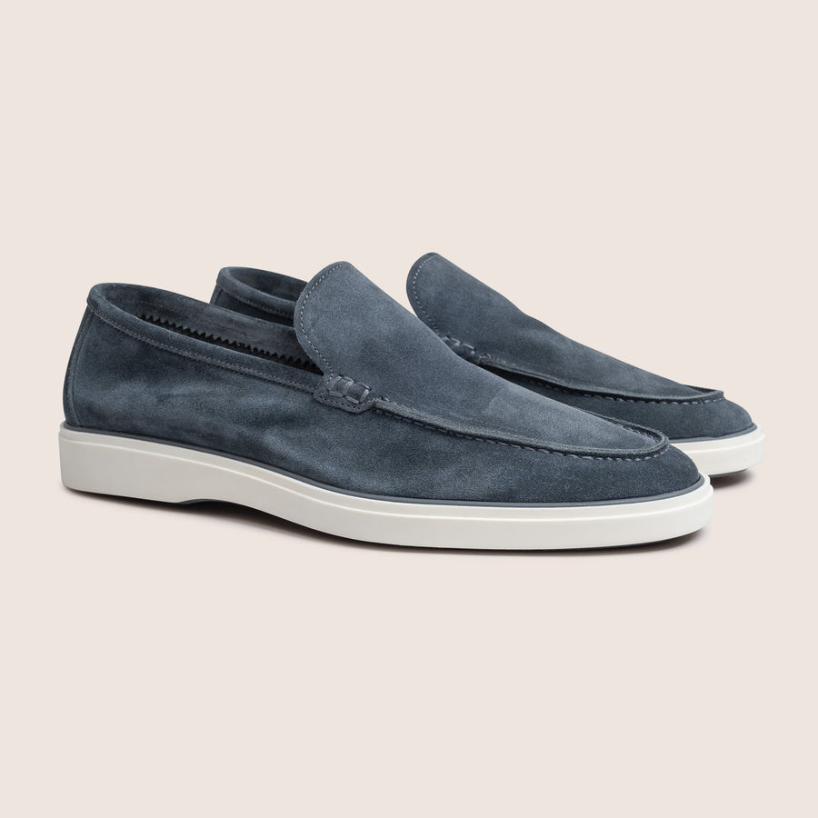 Slip-On Suede Loafers Steel Blue