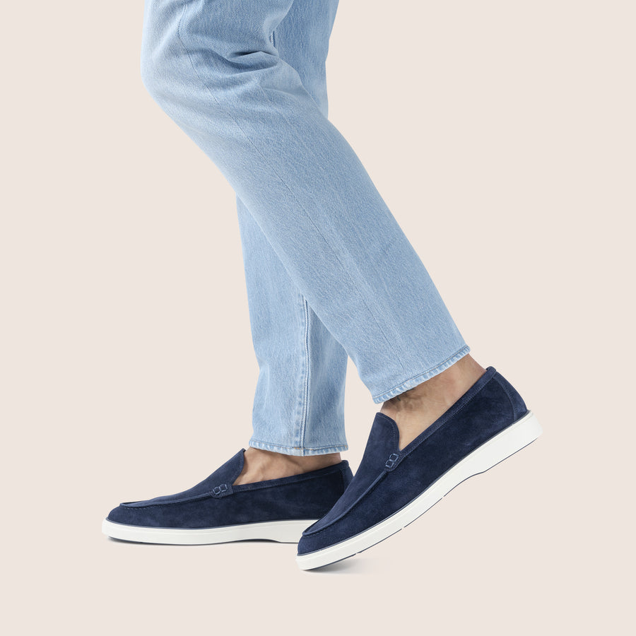 Slip-On Suede Loafers Marineblauw