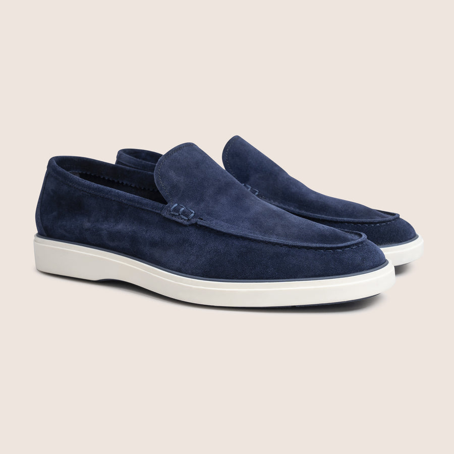 Slip-On Suede Loafers Marineblauw