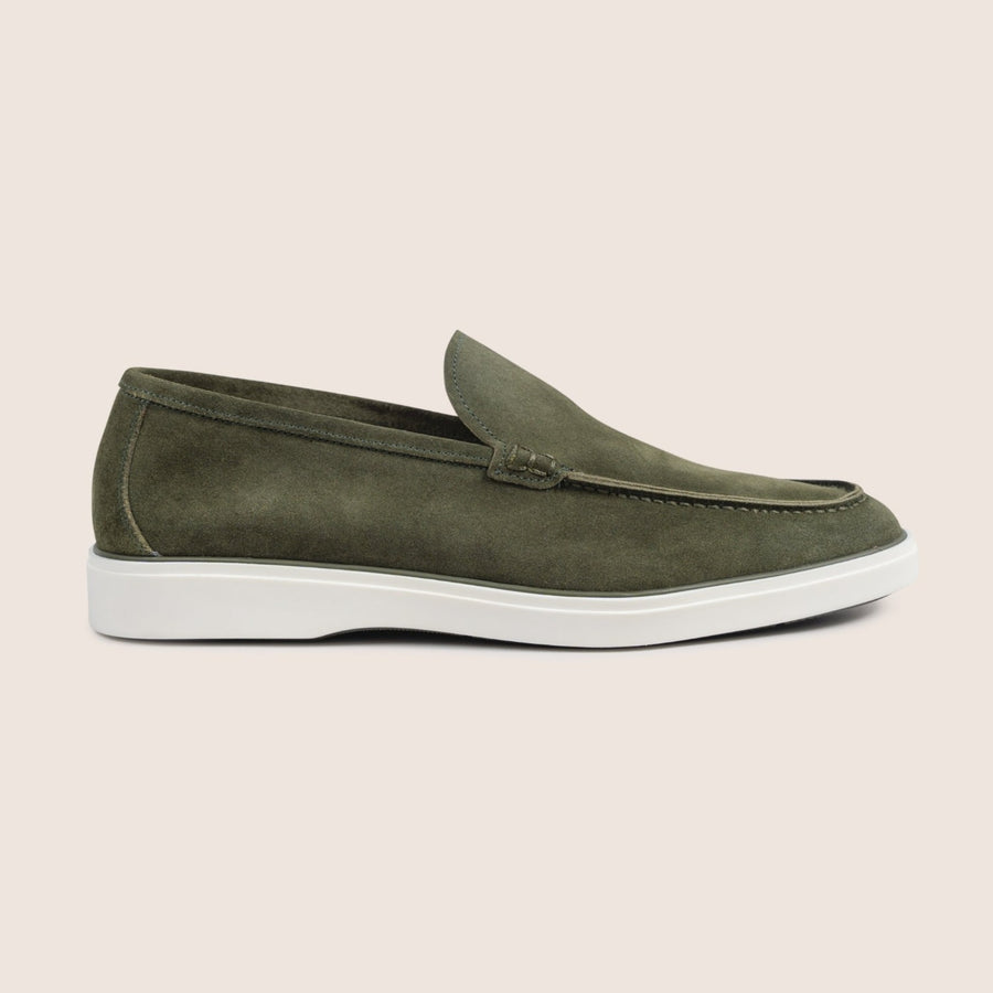 Slip-On Suede Loafers Olijfgroen