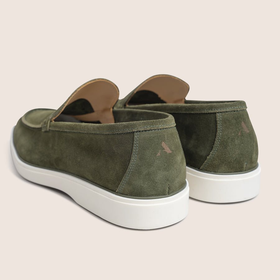 Slip-On Suede Loafers Olive