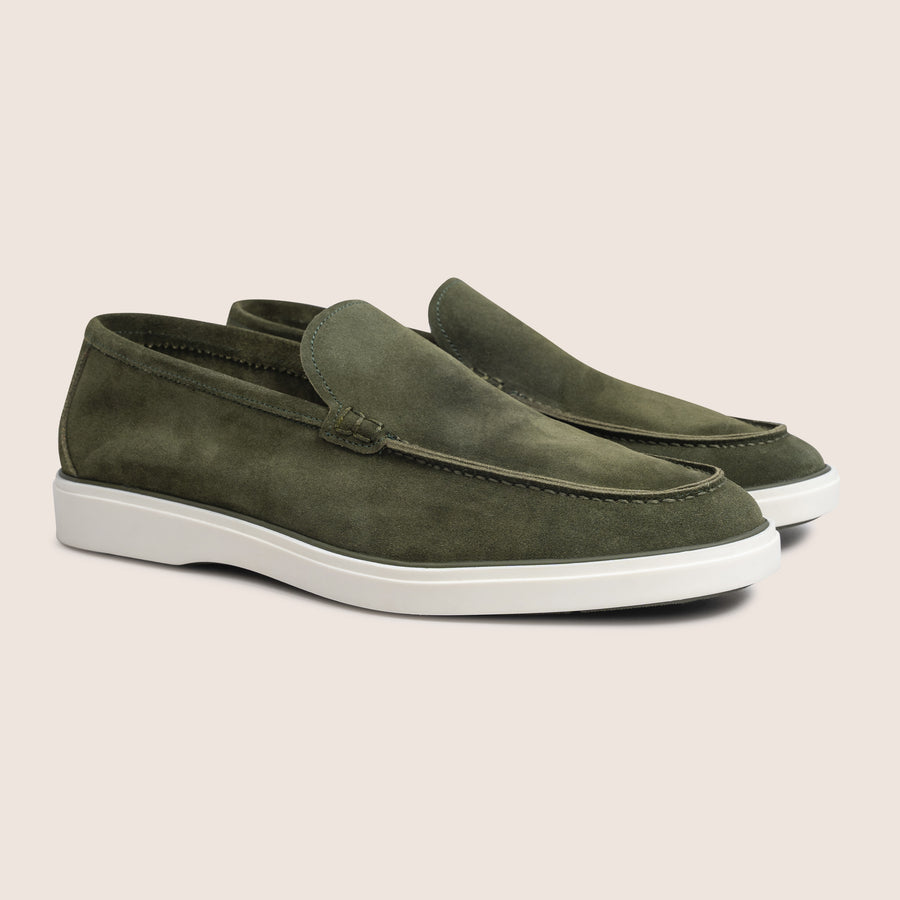 Slip-On Suede Loafers Olijfgroen