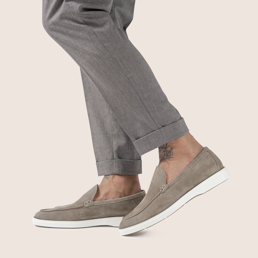 Slip-On Suede Loafers Taupe