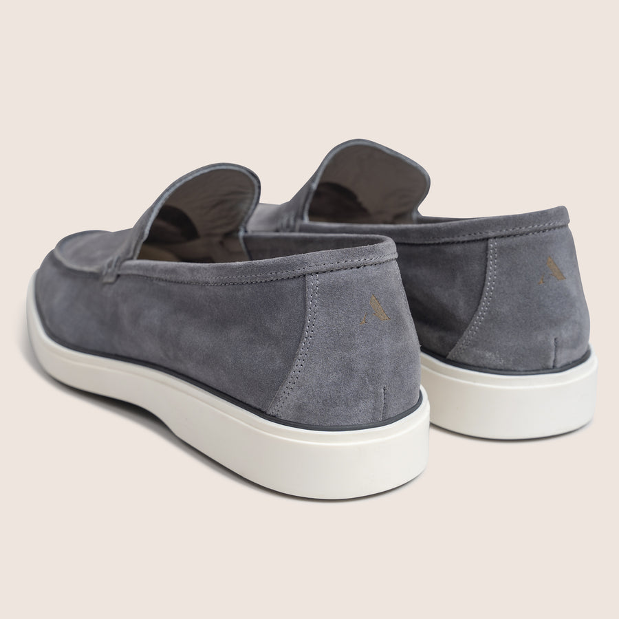 Slip-On Suede Loafers Gun Metal