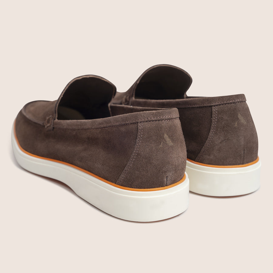 Slip-On Suede Loafers Chocolate