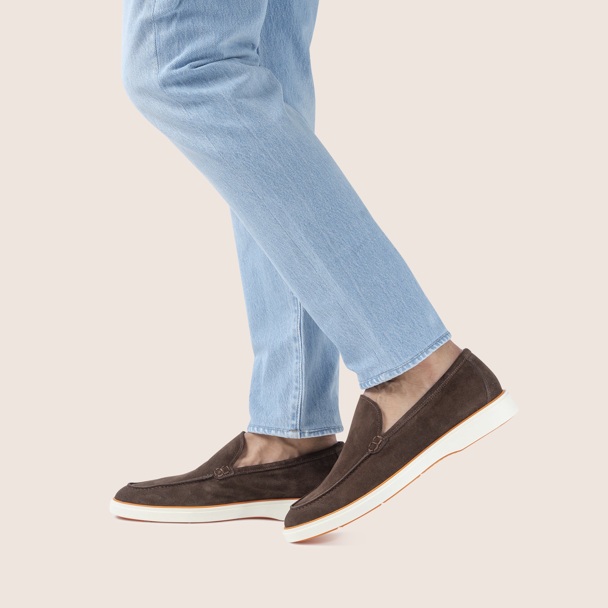 Slip-On Suede Loafers Chocolate