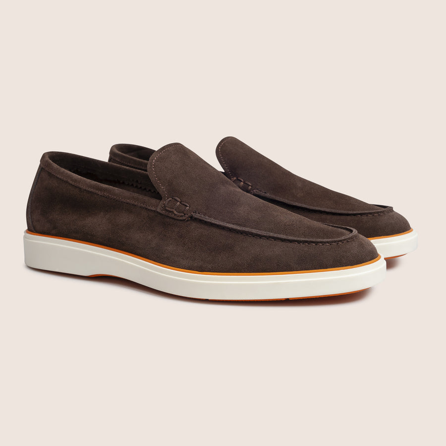 Slip-On Suede Loafers Chocolate