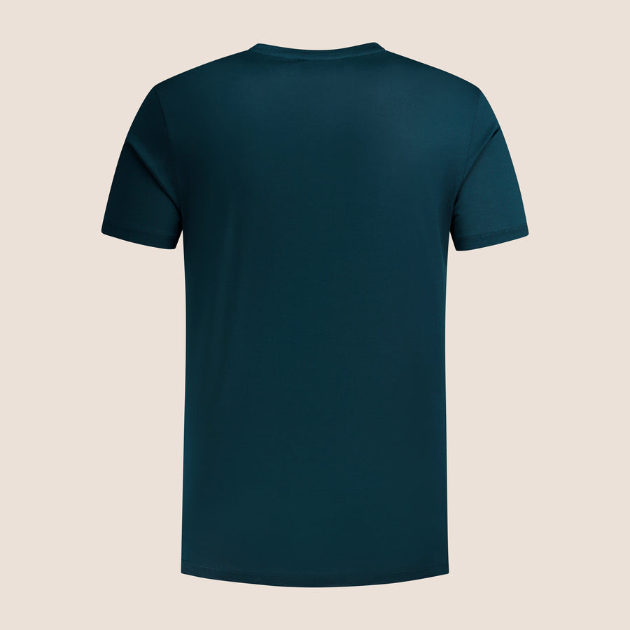 Gemerceriseerd Luxe T-shirt Donker Oceaanblauw