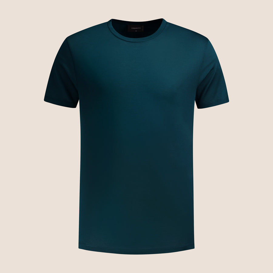 Gemerceriseerd Luxe T-shirt Donker Oceaanblauw