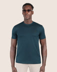 Gemerceriseerd Luxe T-shirt Donker Oceaanblauw