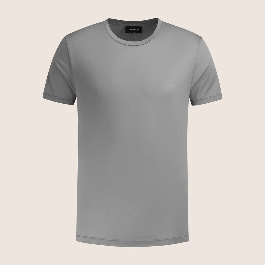 Gemerceriseerd Luxe T-shirt Ijzergrijs