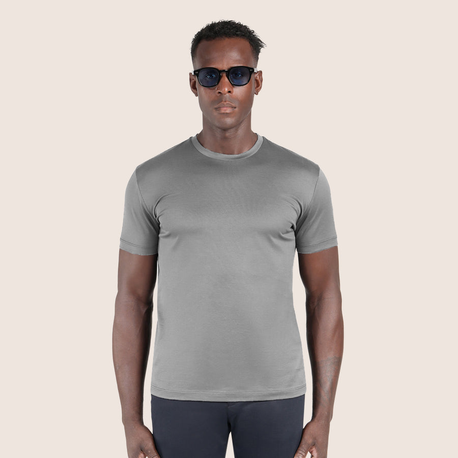 Gemerceriseerd Luxe T-shirt Ijzergrijs