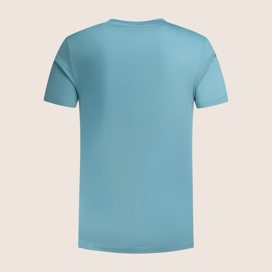 Gemerceriseerd Luxe T-shirt Oceaanblauw