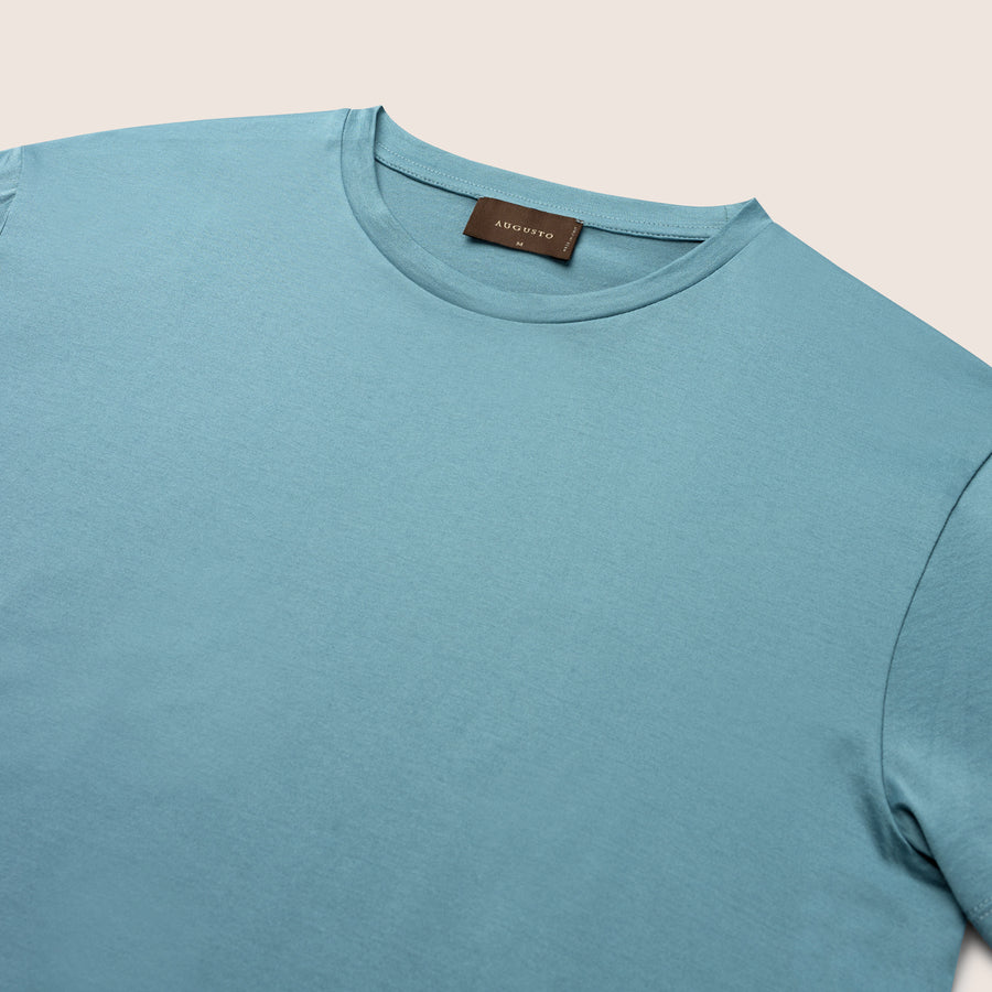 Gemerceriseerd Luxe T-shirt Oceaanblauw