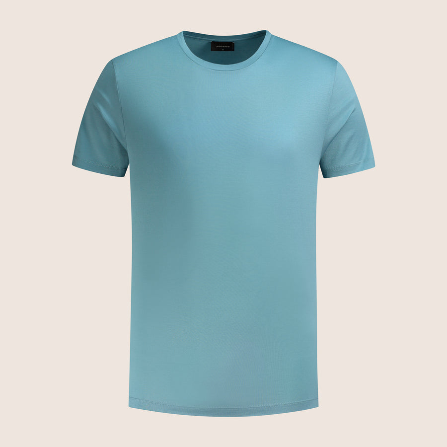 Gemerceriseerd Luxe T-shirt Oceaanblauw