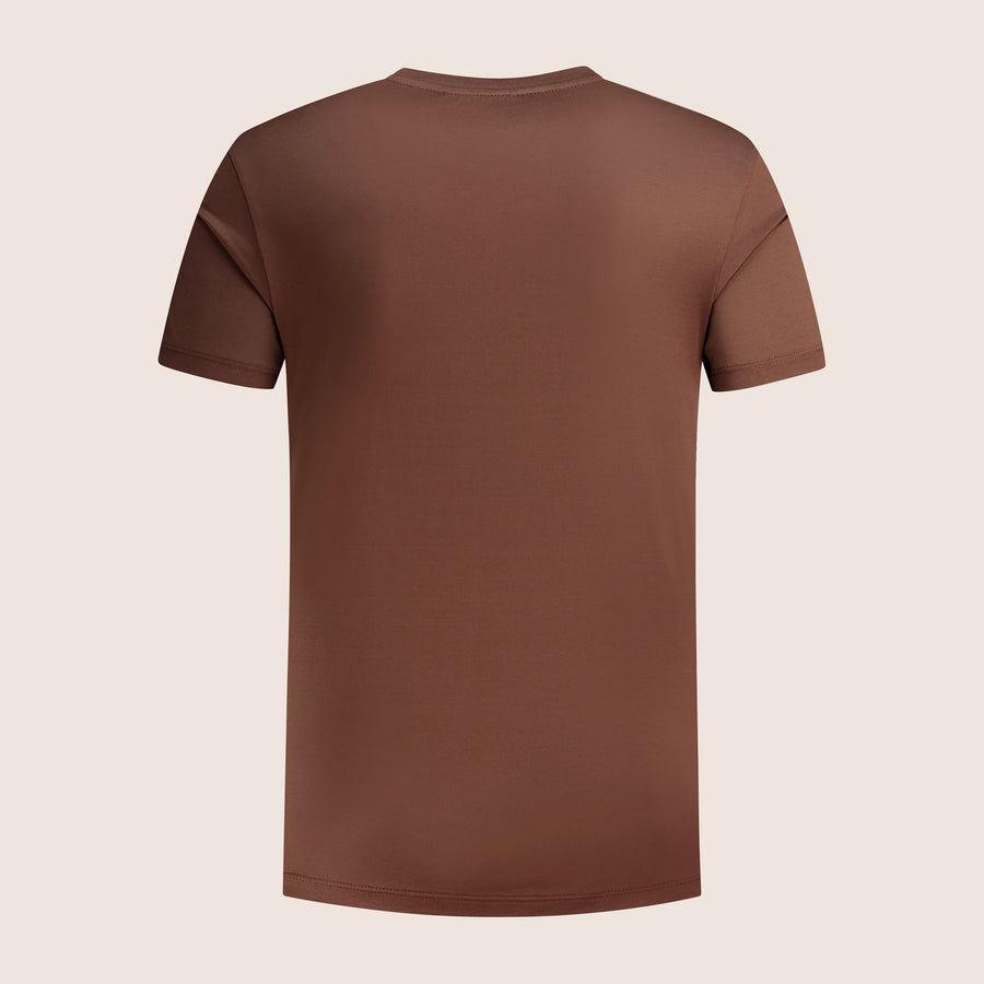 Mercerised Luxury T-shirt Chocolate