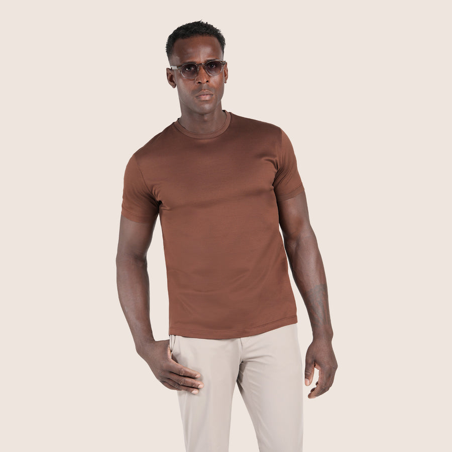 Mercerised Luxury T-shirt Chocolate