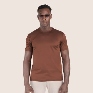 Mercerised Luxury T-shirt Chocolate