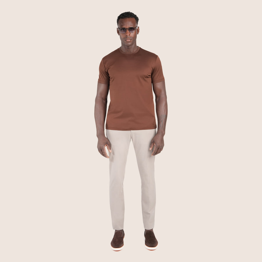 Gemerceriseerd Luxe T-shirt Chocolade