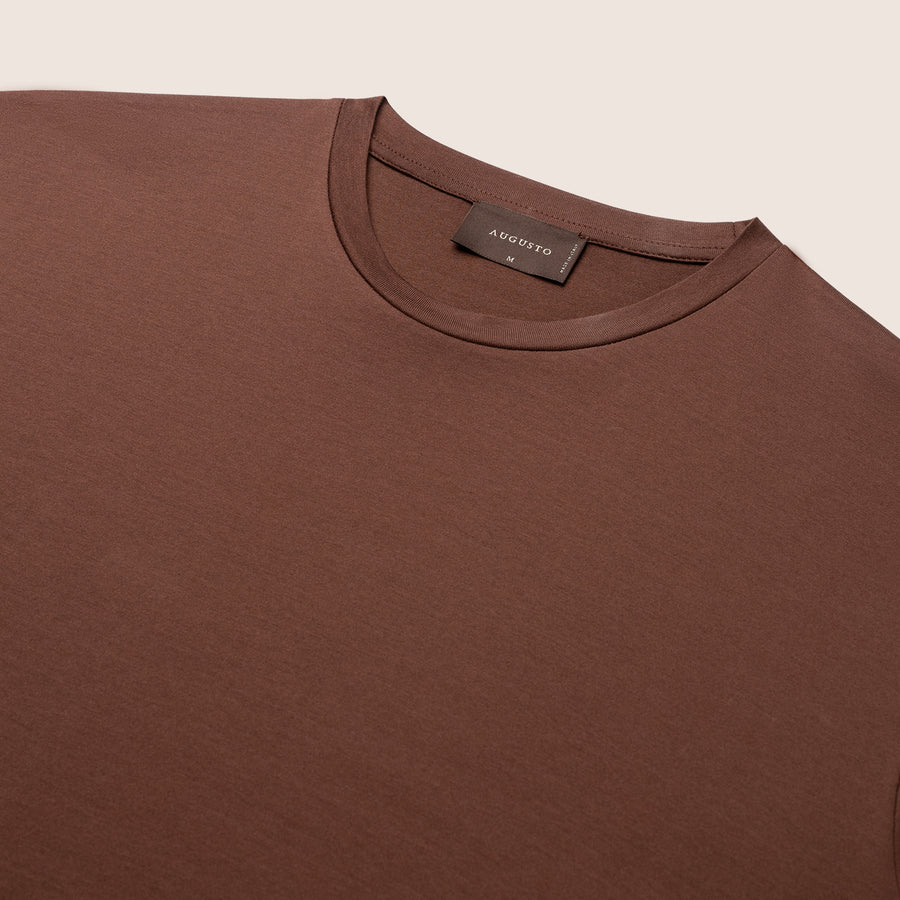 Gemerceriseerd Luxe T-shirt Chocolade