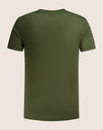 Gemerceriseerd Luxe T-shirt Donker Olijfgroen