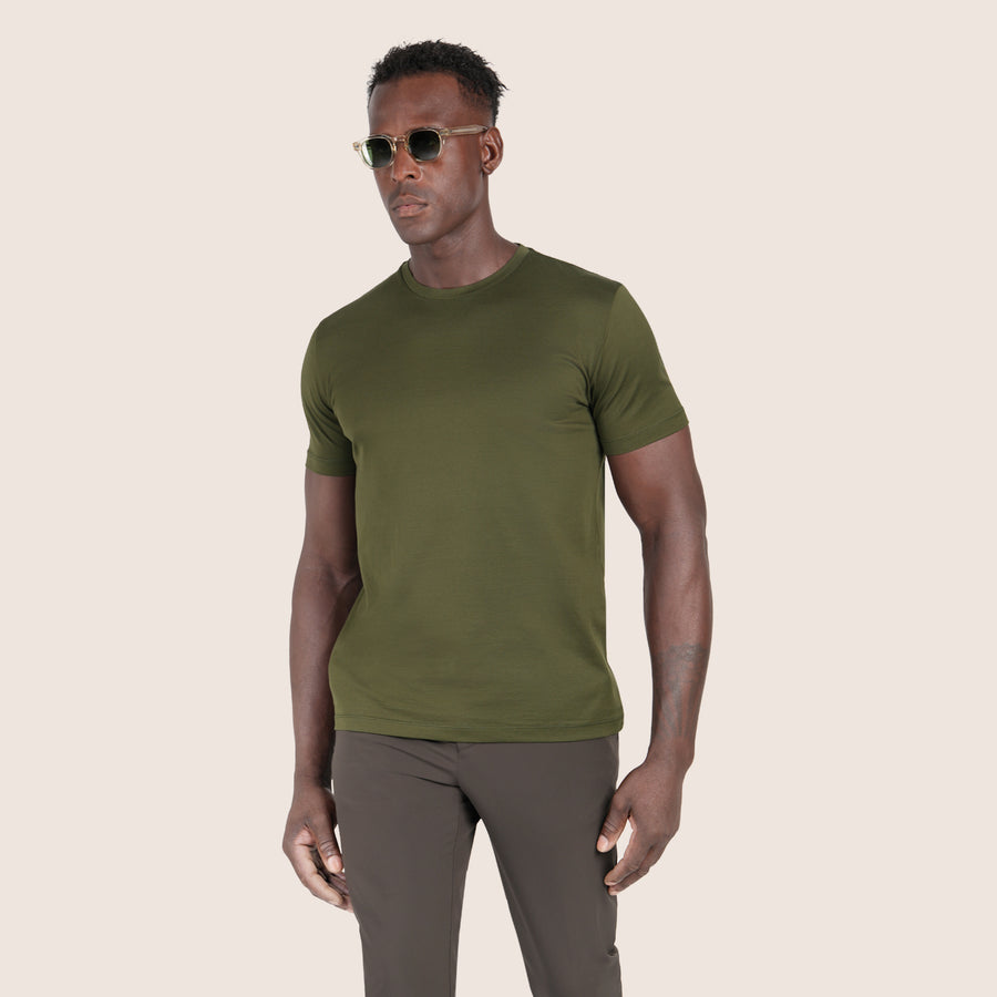 Mercerised Luxury T-shirt Dark Olive