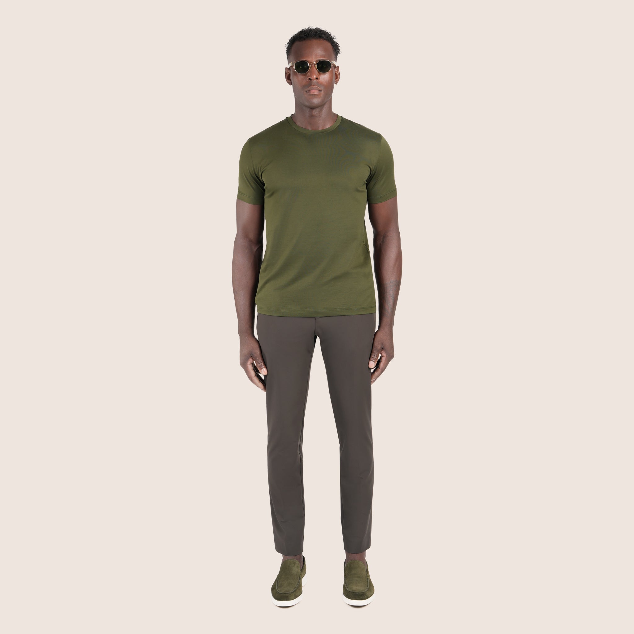 Mercerised Luxury T-shirt Dark Olive