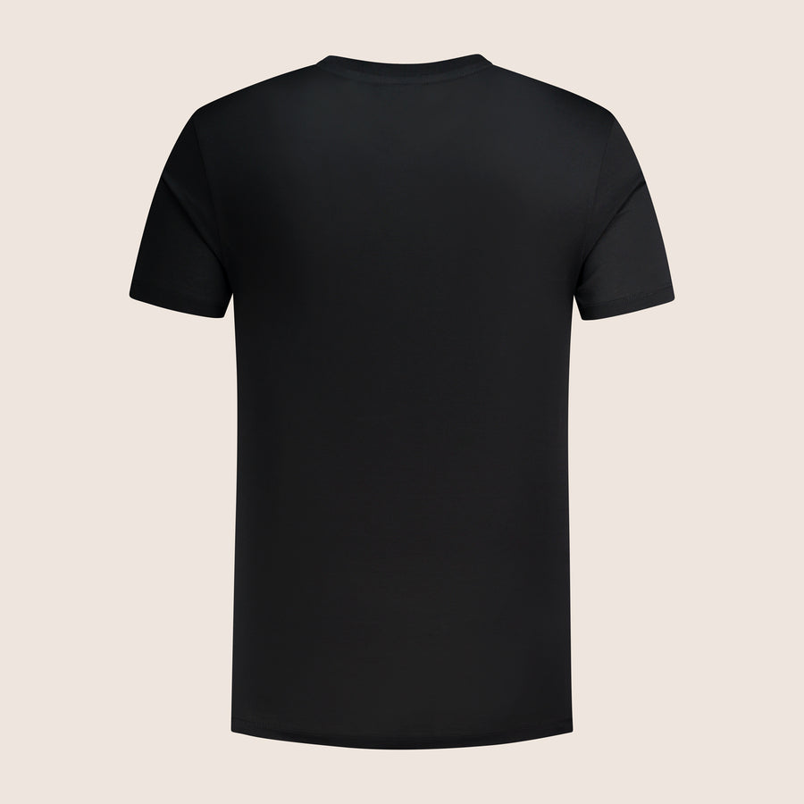 Gemerceriseerd Luxe T-shirt Zwart