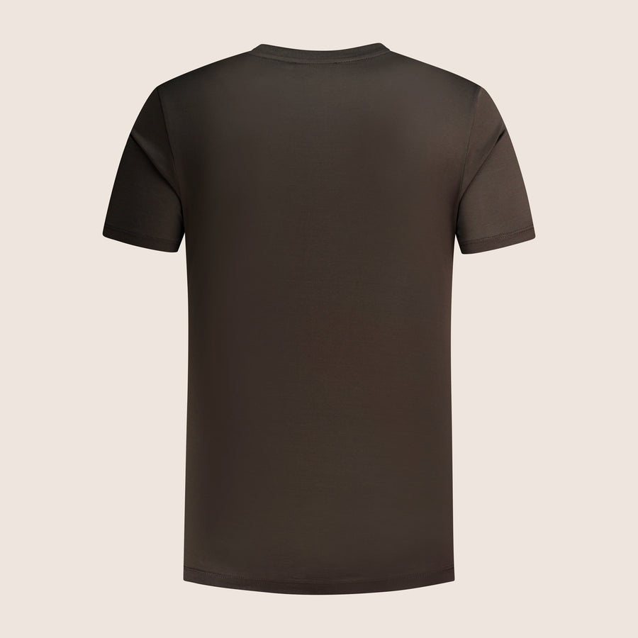 Mercerised Luxury T-shirt Pure Chocolate