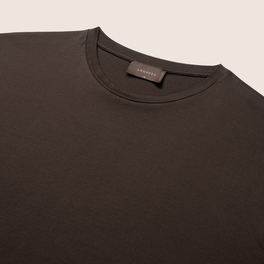 Mercerised Luxury T-shirt Pure Chocolate