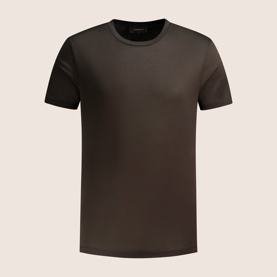 Mercerised Luxury T-shirt Pure Chocolate