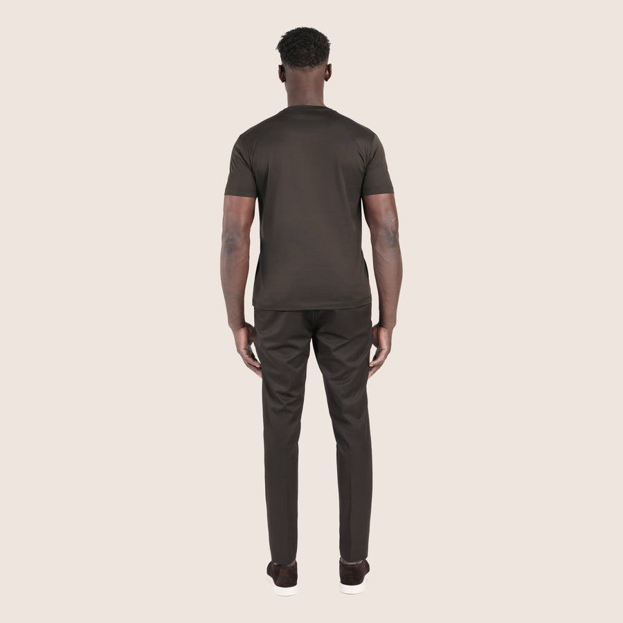 Gemerceriseerd Luxe T-shirt Pure Chocolade