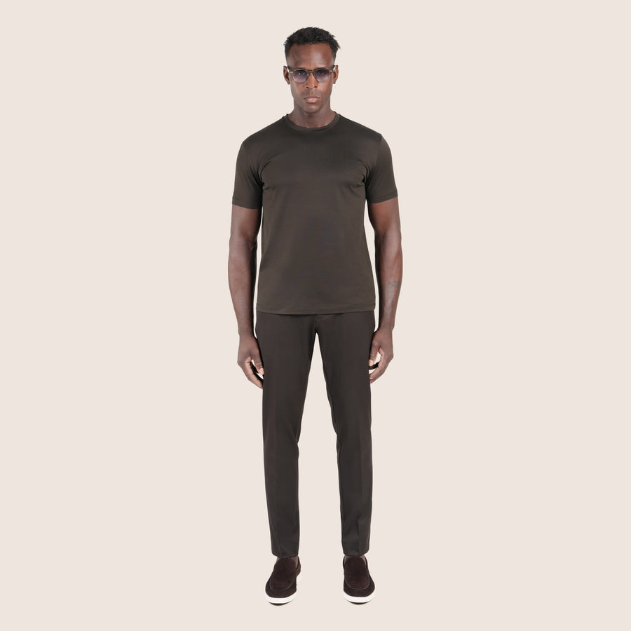 Mercerised Luxury T-shirt Pure Chocolate