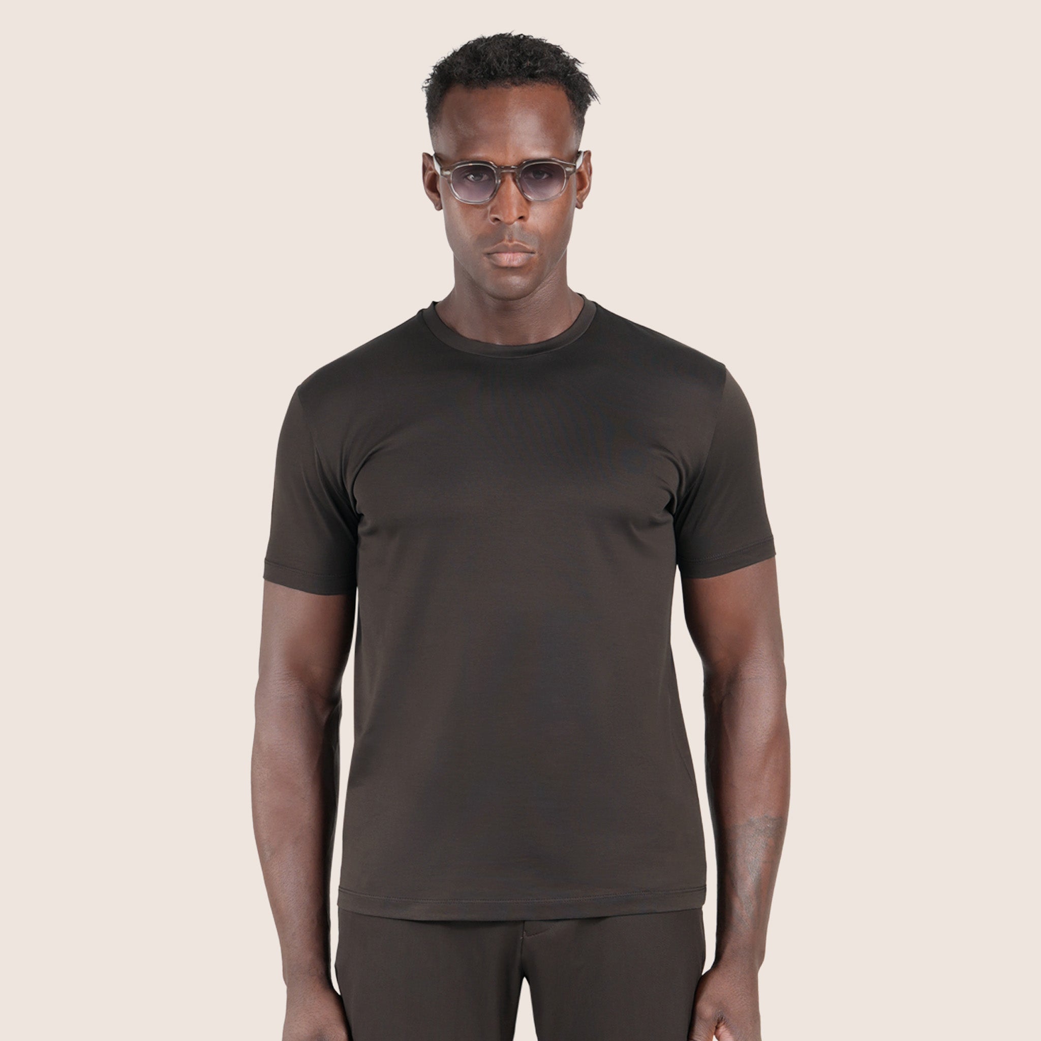 Mercerised Luxury T-shirt Pure Chocolate