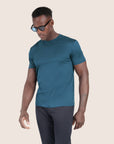 Mercerised Luxury T-shirt Steel Blue