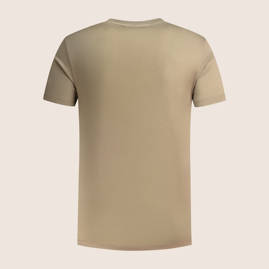 Mercerised Luxury T-shirt Taupe