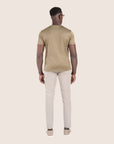 Gemerceriseerd Luxe T-shirt Taupe