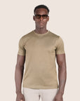 Gemerceriseerd Luxe T-shirt Taupe