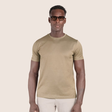 Mercerised Luxury T-shirt Taupe