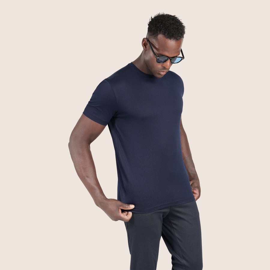 Mercerised Luxury T-shirt Navy